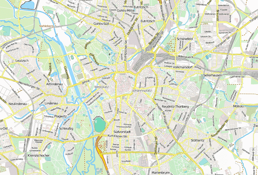 Universität Leipzig Stadtplan mit Luftbild und Hotels von Leipzig