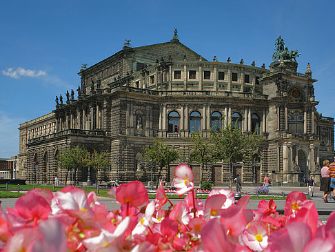 Semperoper mit Blumen Fotos