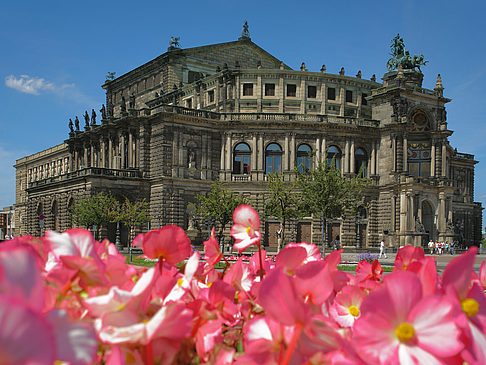 Semperoper mit Blumen Fotos